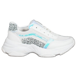 SHELOVET Zapatillas Con Efecto Holo blanco