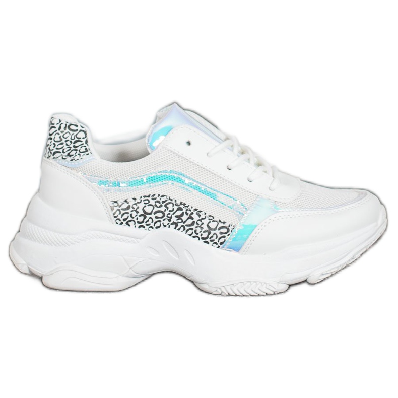 SHELOVET Zapatillas Con Efecto Holo blanco