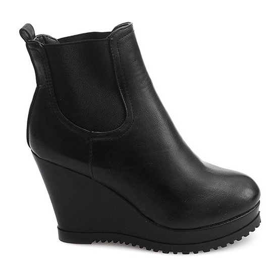 Wedges 9298 Botas negras en cuña negro Wedges 9298 Botas negras en cuña negro