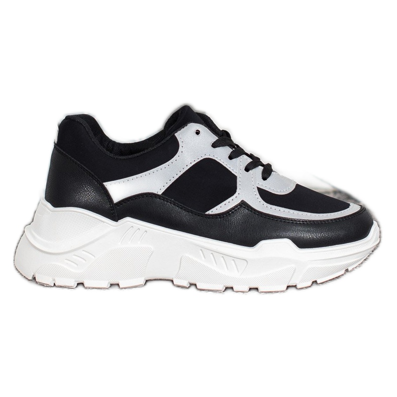 SHELOVET Zapatillas con estilo blanco negro SHELOVET Zapatillas con estilo blanco negro
