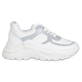 SHELOVET Zapatillas con estilo blanco gris