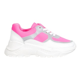 SHELOVET Zapatillas con estilo blanco rosa