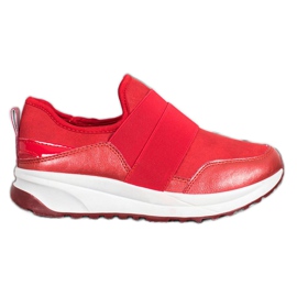 SHELOVET Zapatos sin cordones en la plataforma rojo