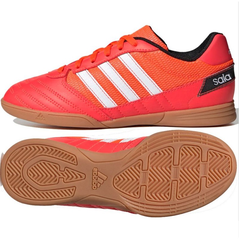 Zapatos de interior adidas Super Sala Jr FV2639 rojo naranjas y tintos
