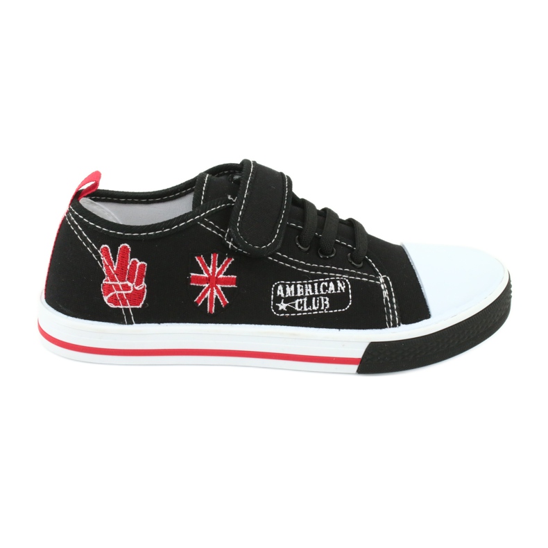 Zapatillas American Club TEN10 con velcro negro rojo