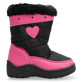 Botas de nieve cálidas para niños DF86 Negro rosa