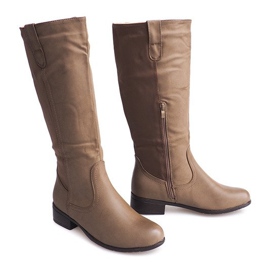 Botas de tacón alto 8524 Taupe gris
