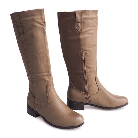 Botas de tacón alto 8524 Taupe gris