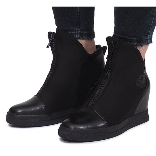 Zapatillas de deporte de ante negras Nathalie negro