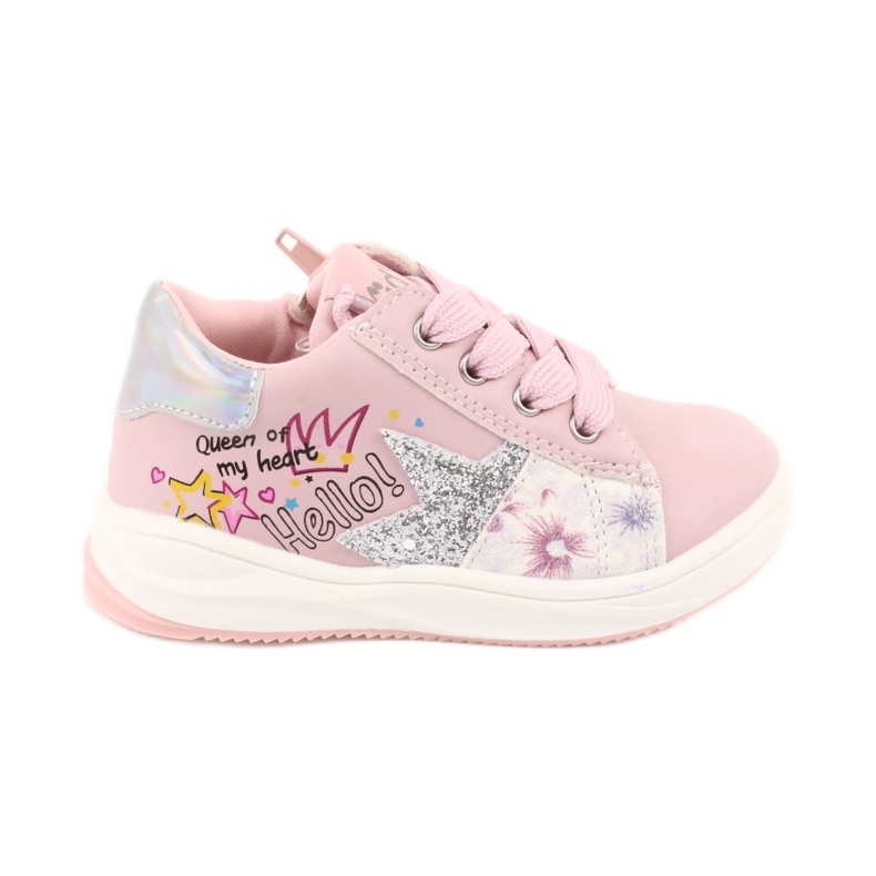 Zapatillas deportivas American Club GC15 star para niña rosado gris