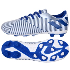 Las botas de fútbol adidas Nemeziz 19.4 FxG Jr EF1740 multicolor blanco