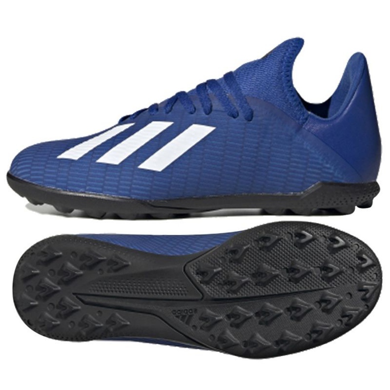 Botas de fútbol adidas X 19.3 Tf Jr EG7172 azul azul Botas de fútbol adidas X 19.3 Tf Jr EG7172 azul azul