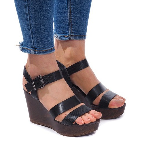 Sandalias Cuña H244 Negro Sandalias Cuña H244 Negro