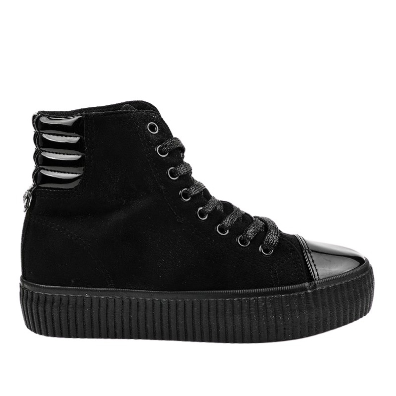 Zapatillas negras en la plataforma de mujer TL-53 negro