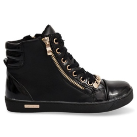 Zapatillas altas con cremallera Y406 Negro Zapatillas altas con cremallera Y406 Negro
