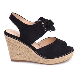 Sandalias Cuña Alpargatas B2909 Negro