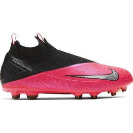 Zapatos de fútbol Nike Phantom Vsn 2 Elite Df FG / MG Jr CD4062-606 rojo-rosa, negro rosado