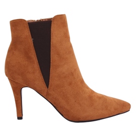 Botines Chelsea con tacón stiletto camel TX-1852 Camel marrón Botines Chelsea con tacón stiletto camel TX-1852 Camel marrón