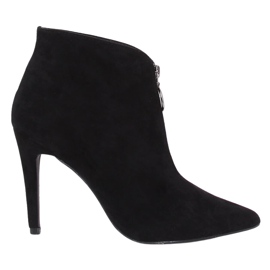 Negro Botas con alfiler negro A3-029 Negro