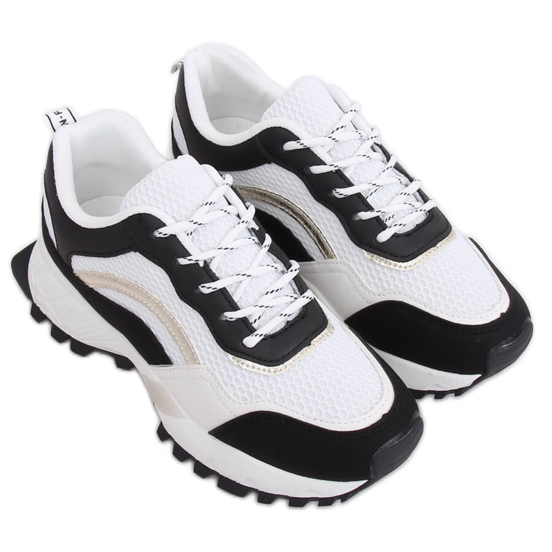 Negro y blanco LA87P Zapatillas deportivas negras
