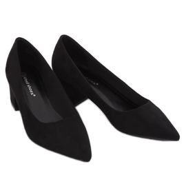 Zapatos de salón tacones bajos negro A-3370 Negro