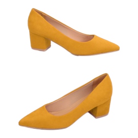 Salón con tacones bajos miel A-3370 Amarillo