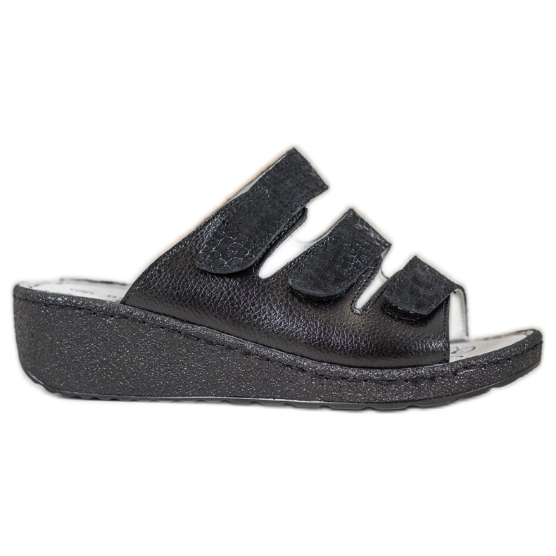 Goodin Pantuflas de Piel Negra negro Goodin Pantuflas de Piel Negra negro