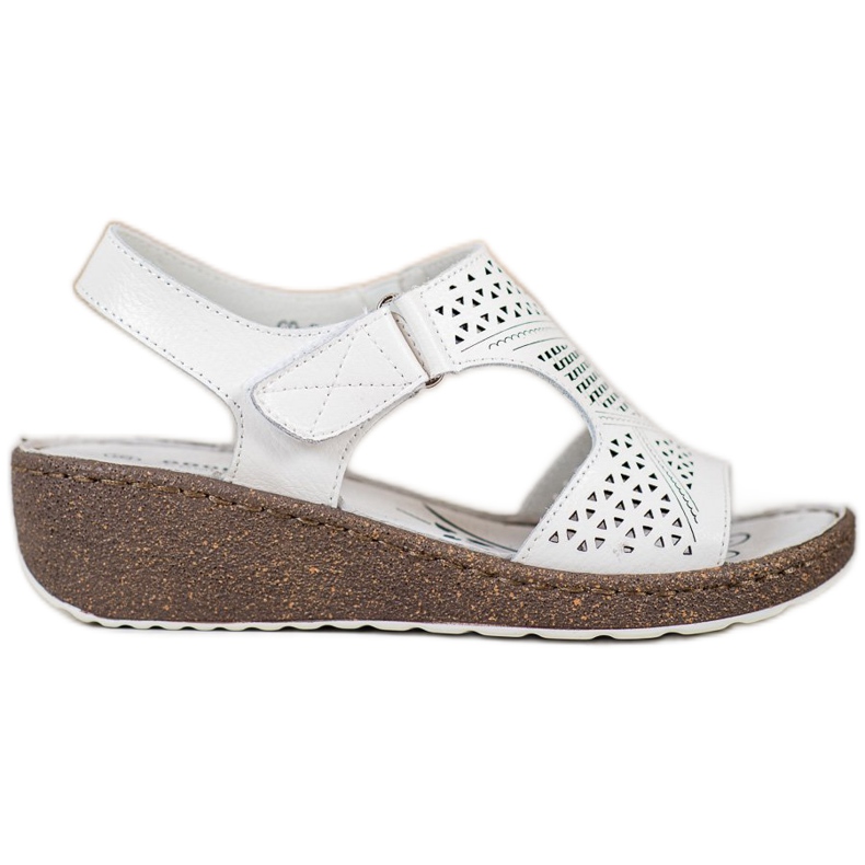Goodin Sandalias de cuña caladas blanco
