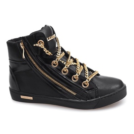 Zapatillas altas con cremallera Y405 Negro