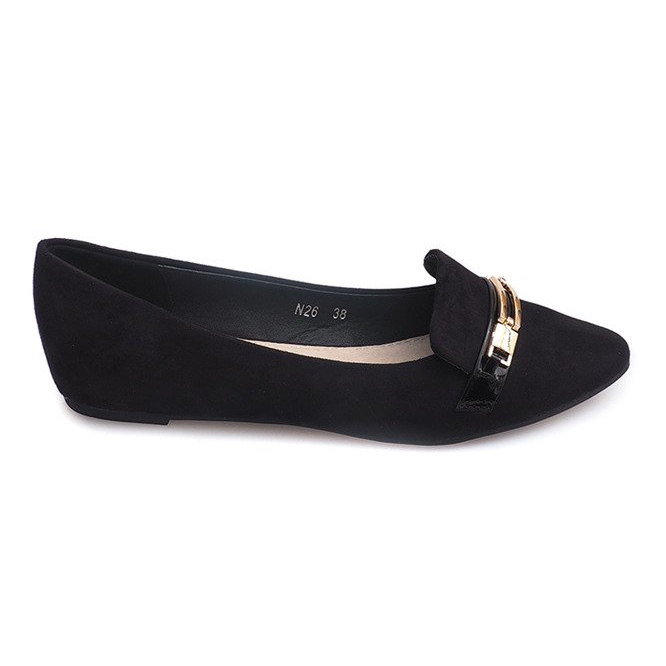 Mocasines Bailarinas Con Eco-Suede N26 Negro