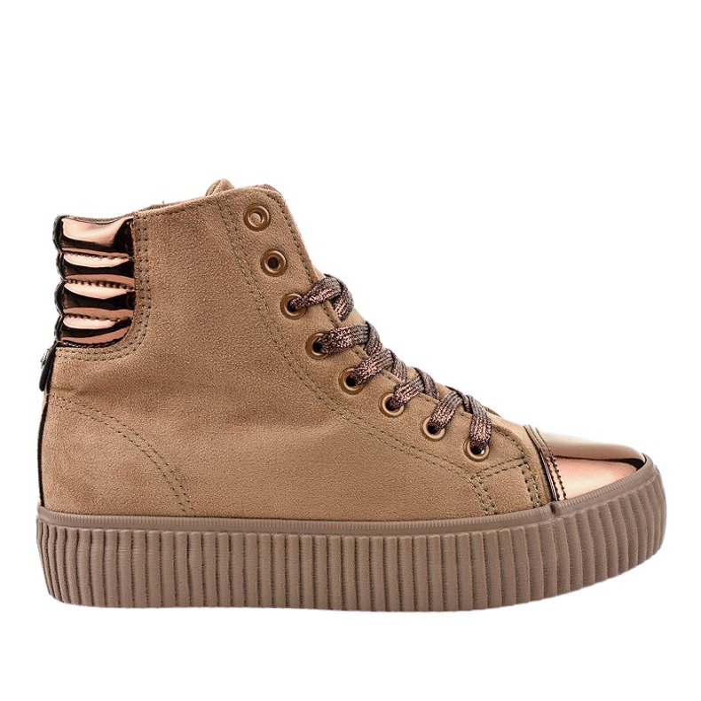 Zapatillas beige en la plataforma de mujer TL-53