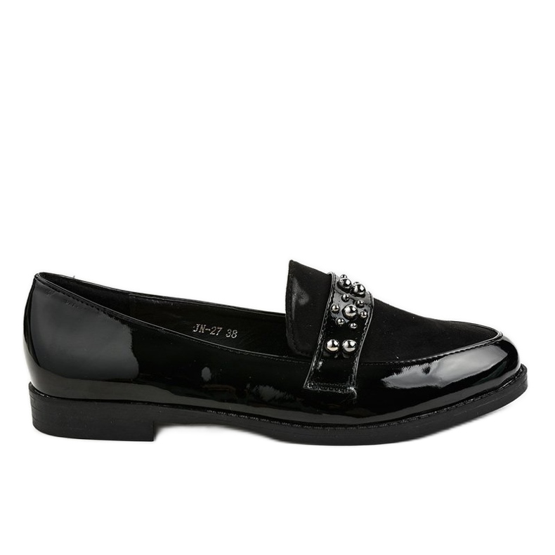 Zapatos negros sin cordones con tachuelas JN-27