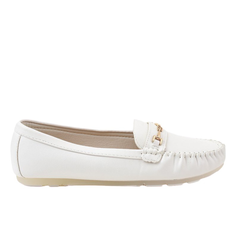 Mocasín bailarina en piel ecológica blanco FM3102A