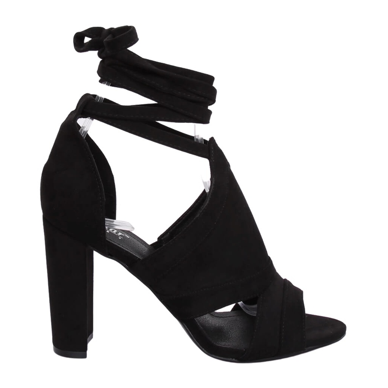 Sandalias negras atadas al tobillo NS112P Negro Sandalias negras atadas al tobillo NS112P Negro