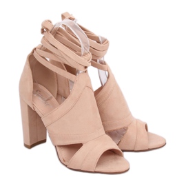 Sandalias atadas al tobillo beige NS112P Beige