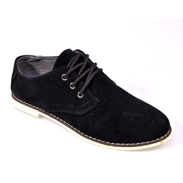 Elegantes zapatos de ante 611 negro