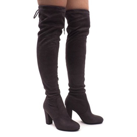 Botas de ante en el poste 6221-2 gris