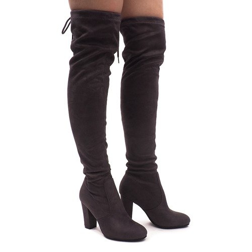 Botas de ante en el poste 6221-2 gris