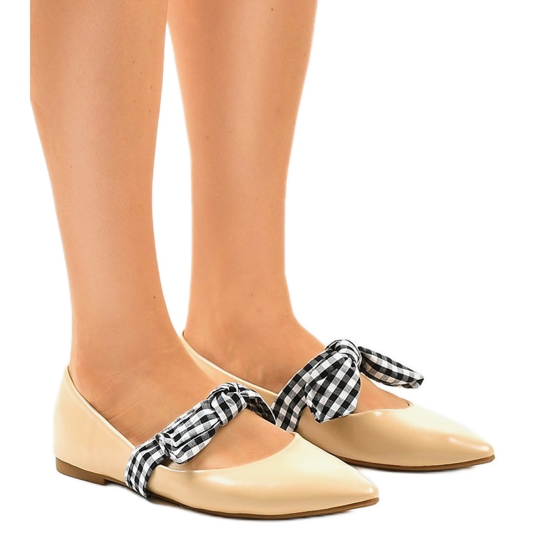 BM Bailarinas beige con lazos con cordones NK07P BM Bailarinas beige con lazos con cordones NK07P