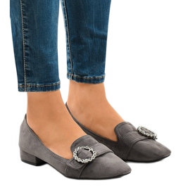 Tacones de ante gris L419