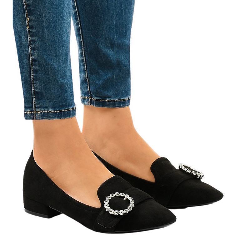 Tacones de ante negro L419