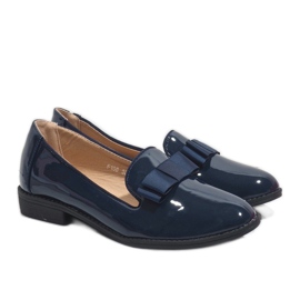 Mocasines de mujer azul marino con lazo F158 Mocasines de mujer azul marino con lazo F158