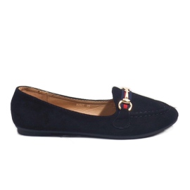 Bailarinas mocasines negros con hebilla B2027