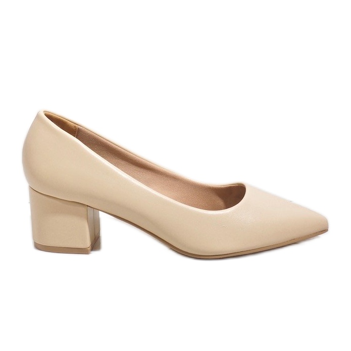Zapatos de salón beige clásicos en el pilar A-3371