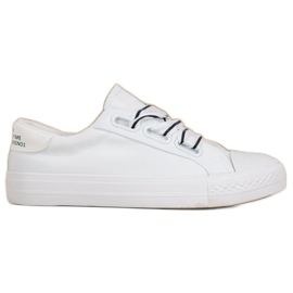 SHELOVET Cómodas zapatillas textiles blanco