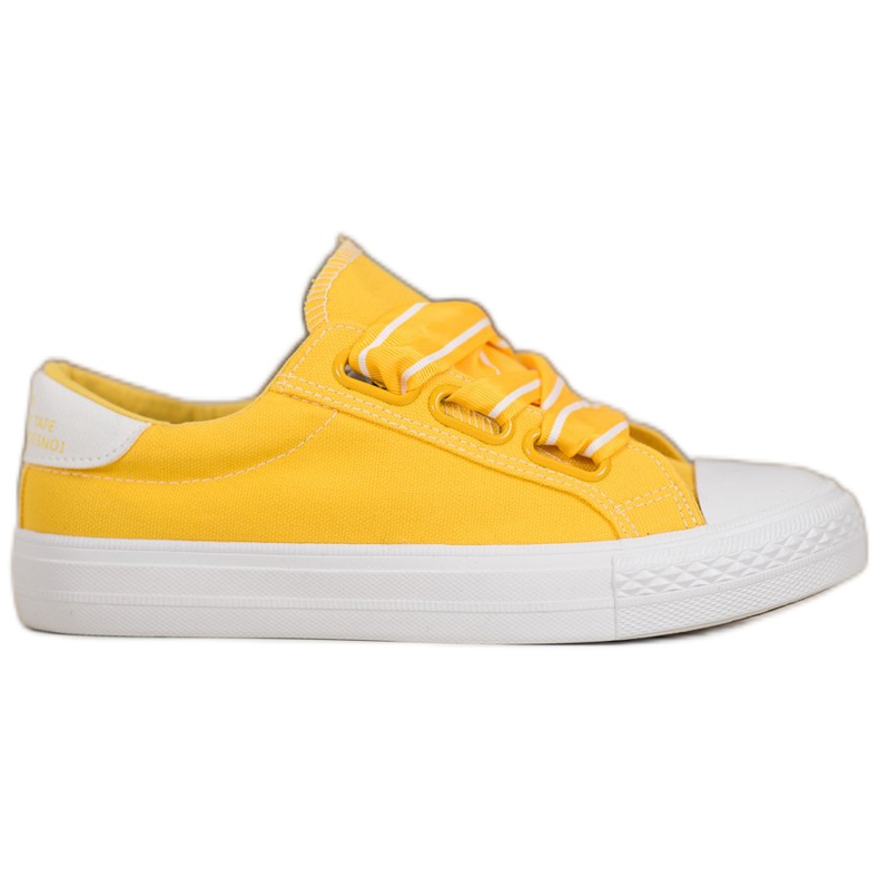 SHELOVET Cómodas zapatillas textiles amarillo