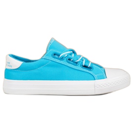 SHELOVET Cómodas zapatillas textiles azul