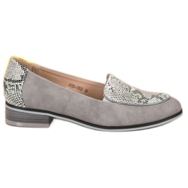 Mocasines VINCEZA con estampado de serpiente gris
