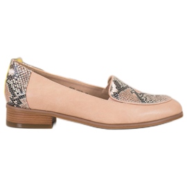 Mocasines VINCEZA con estampado de serpiente marrón