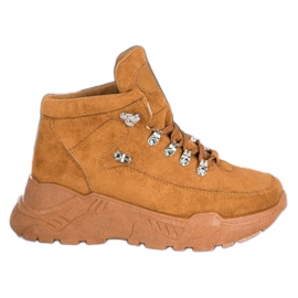 Queentina Zapatillas de gamuza marrón